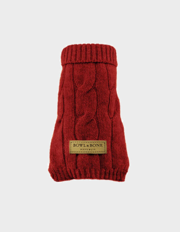 HUNDEPULLOVER ASPEN ROT VON BOWL AND BONE REPUBLIC