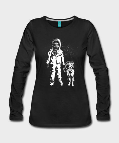 Spacewomen mit Hund | Frauen Premium Langarmshirt
