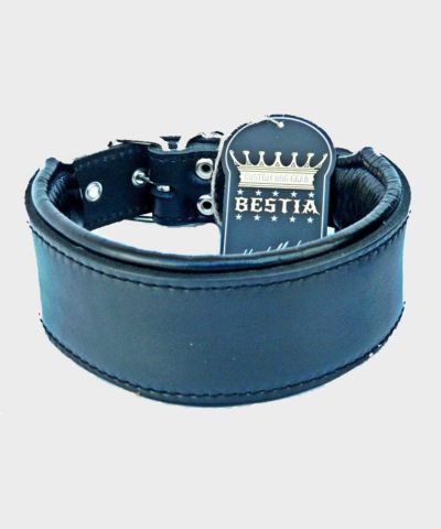 BESTIA HUNDEHALSBAND STIL LEDER SCHWARZ